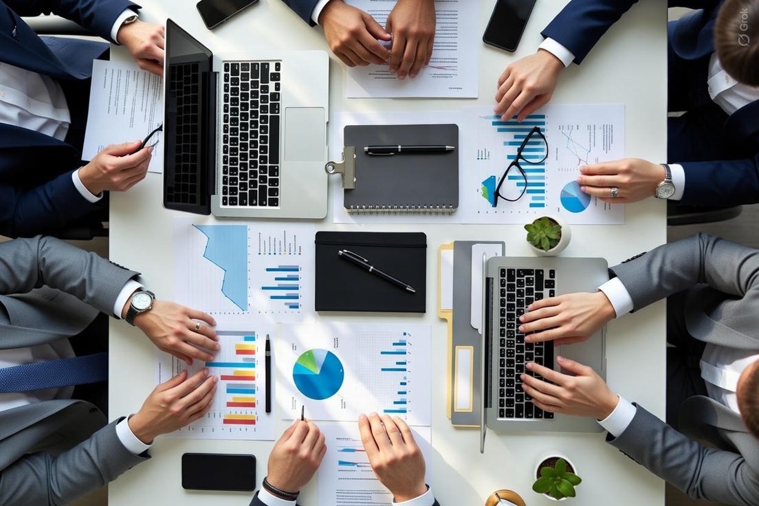 Professional B2B team meeting